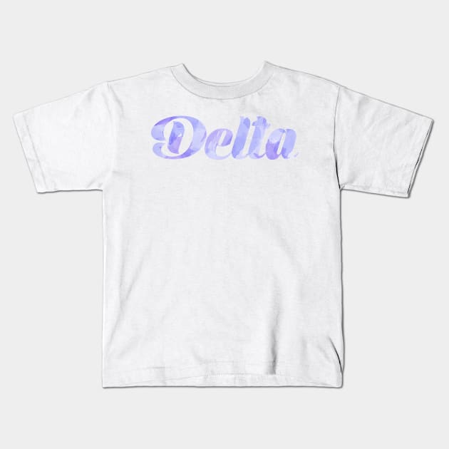 Delta Blue Watercolor Kids T-Shirt by ally1021